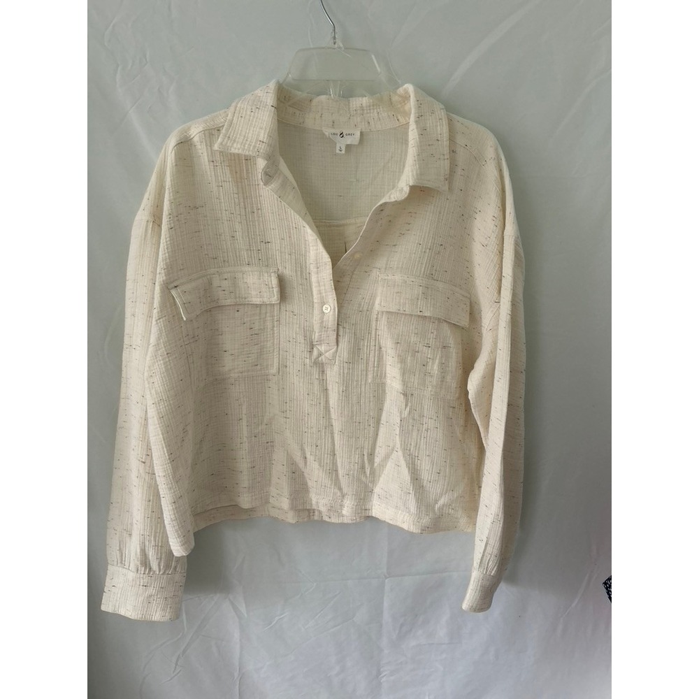 Lou & Grey Cream Rainbow Confetti Gauze Cotton Lounge Set Top L Shorts M